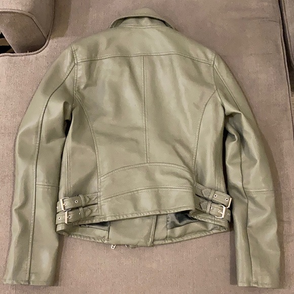 BLANK NYC sage green faux leather jacket, sz S - Picture 4 of 6
